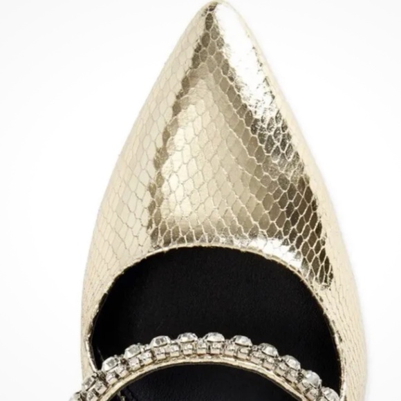 Scoop NYC Women’s Rhinestone Slip On Gold Heels Size 9.5 NEW - Picture 3 of 6